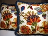 Pretty Floral Pillows with Brush Fringe.  Designed by JCR Design Group.