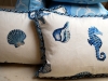 Blue Sealife Pillows with twisted cording.  Designed by JCR Design Group.
