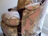 Slipcovered Chair with tabs on wooden frame