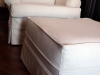 White Canvas Slipcovered Chair and Ottoman