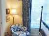 Upholstered Chair in Blue and White