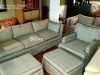 Before of Blue Loveseat and Sofa and Floral ottmans