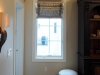 Flat Roman Shades with Mitered Trim, and Matching Valance