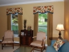 Cornice with banding and drapes