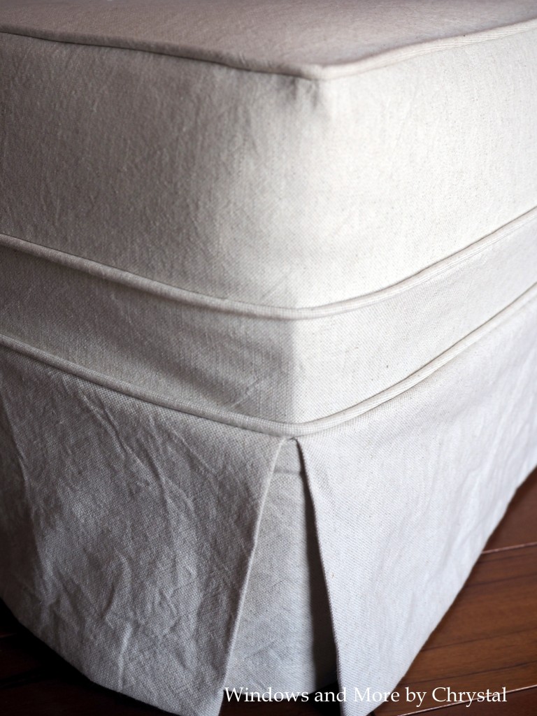 White Slipcover Ottoman