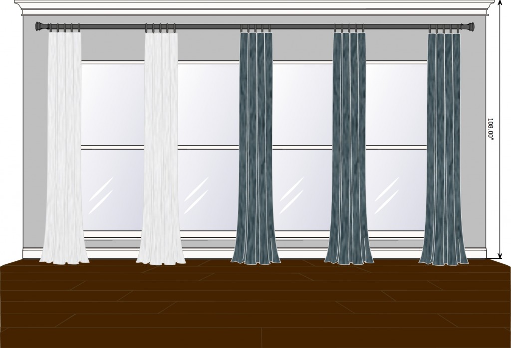 Family Room box pleat with fabric