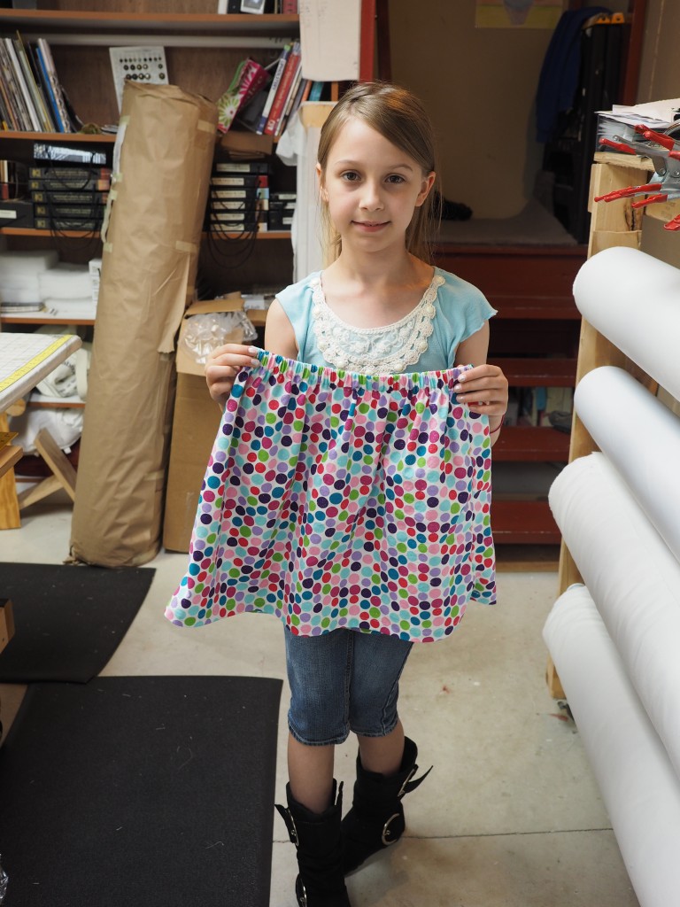4-H'er with finished skirt.