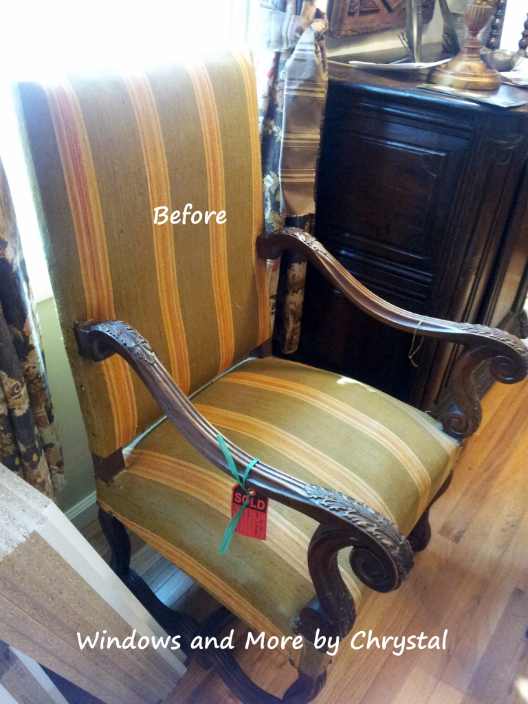 Before Slipcover Dining Room Arm Chair