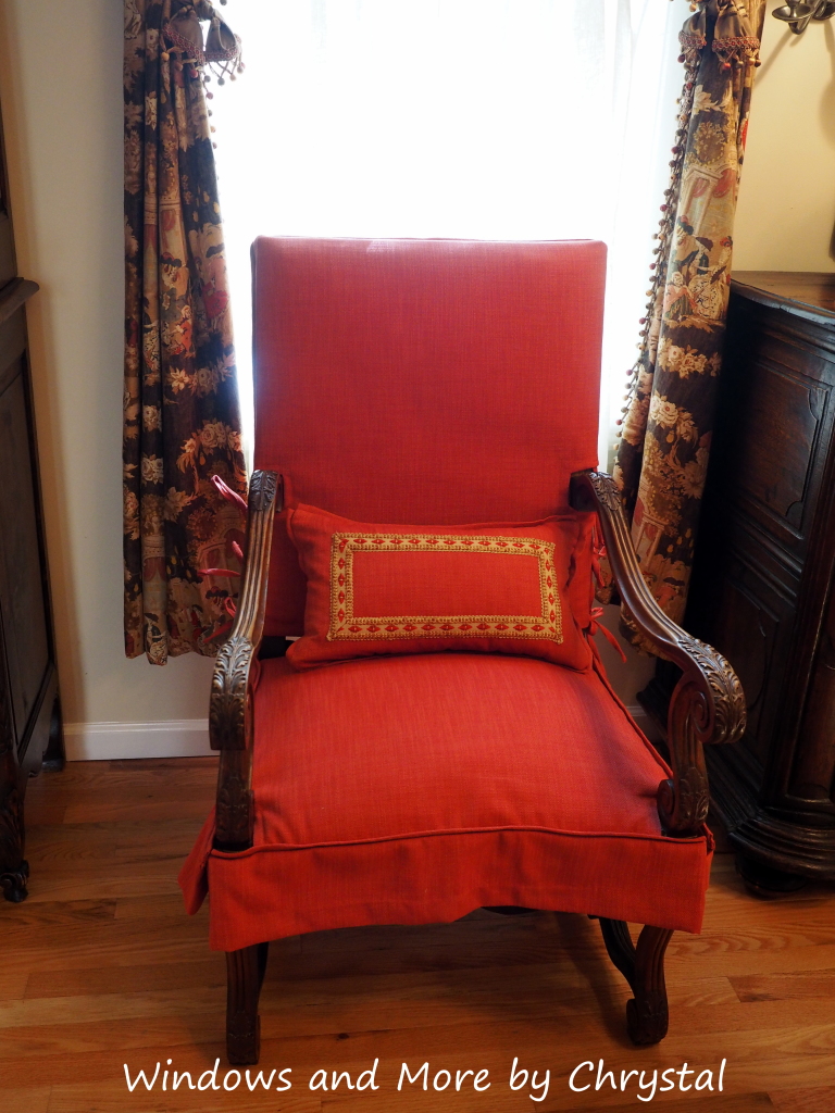 Slipcovered Arm Chair with ties and skirt