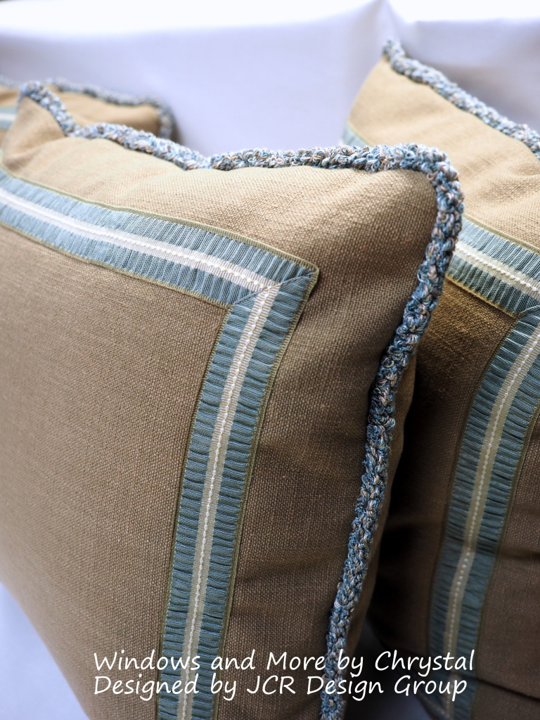 Pillows with Trim and Flat Braid