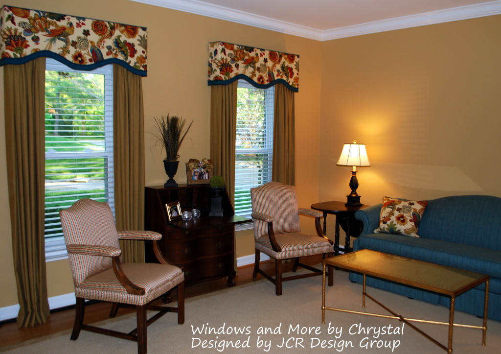 Living Room Cornices and Drapes
