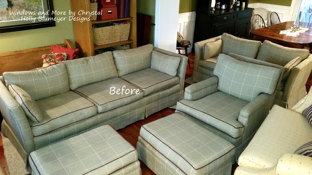 Family Room Furniture before reupholstering