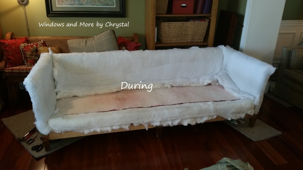 Sofa during re-upholstering